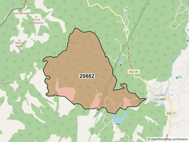 Mapa del código postal 20882, Calvillo, Aguascalientes