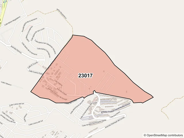 Mapa del código postal 23017, La Paz, Baja California Sur