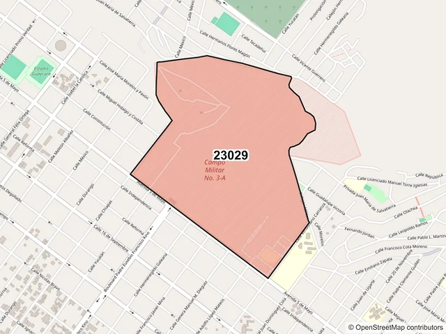 Mapa del código postal 23029, La Paz, Baja California Sur