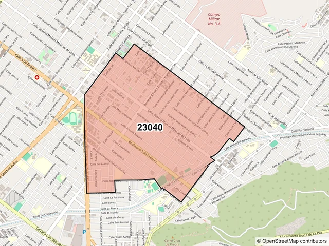 Mapa del código postal 23040, La Paz, Baja California Sur