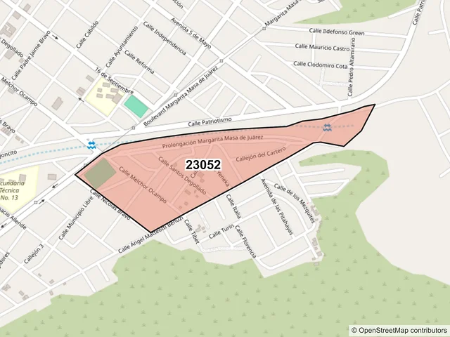 Mapa del código postal 23052, La Paz, Baja California Sur