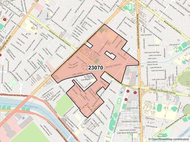 Mapa del código postal 23070, La Paz, Baja California Sur
