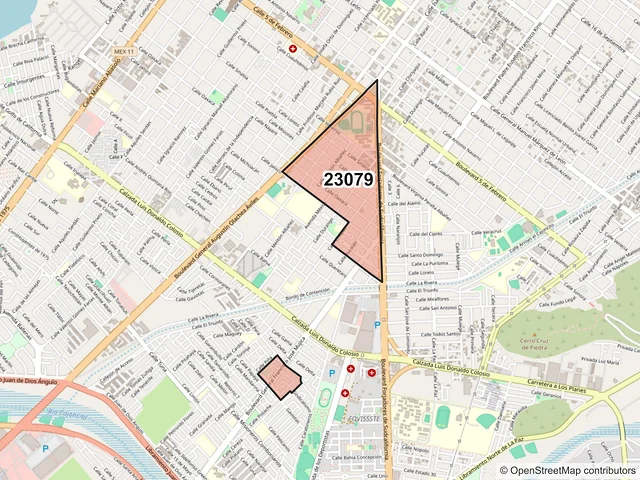 Mapa del código postal 23079, La Paz, Baja California Sur
