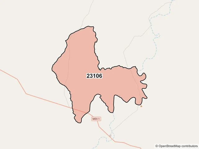 Mapa del código postal 23106, La Paz, Baja California Sur