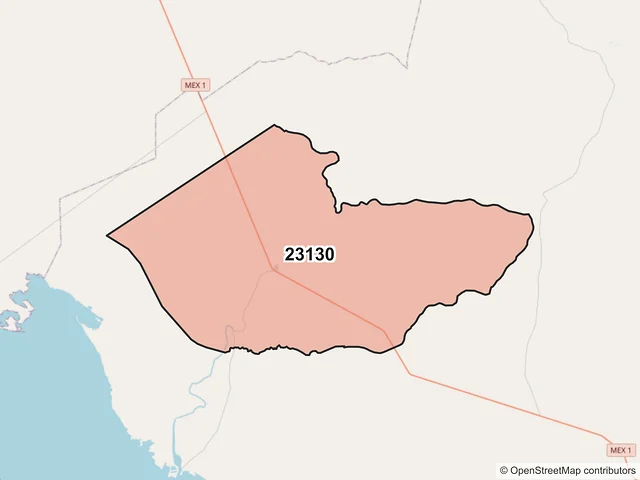 Mapa del código postal 23130, La Paz, Baja California Sur