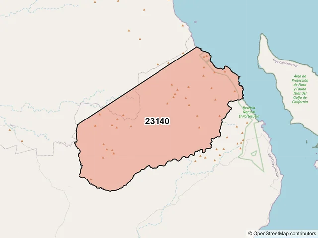 Mapa del código postal 23140, La Paz, Baja California Sur