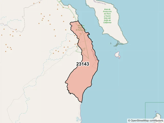 Mapa del código postal 23143, La Paz, Baja California Sur