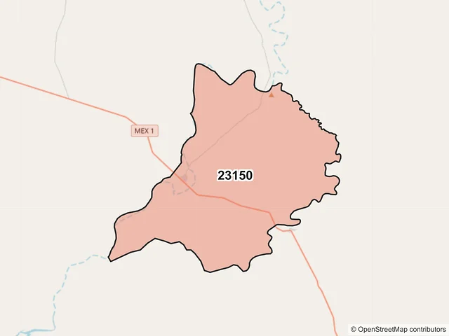 Mapa del código postal 23150, La Paz, Baja California Sur
