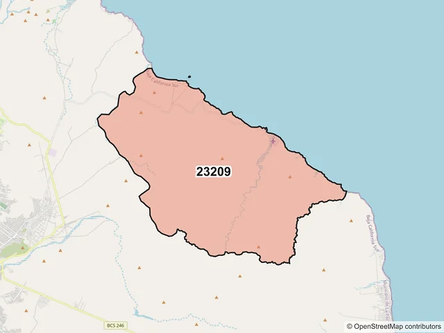 Mapa del código postal 23209, La Paz, Baja California Sur