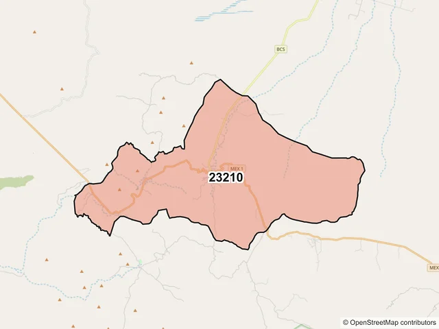 Mapa del código postal 23210, La Paz, Baja California Sur