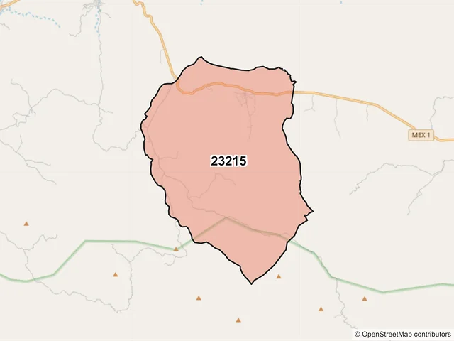 Mapa del código postal 23215, La Paz, Baja California Sur