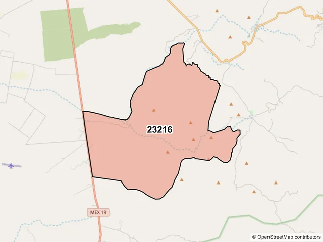 Mapa del código postal 23216, La Paz, Baja California Sur