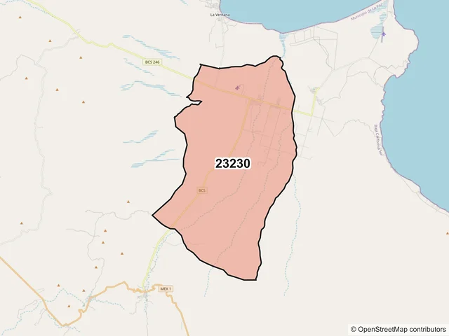 Mapa del código postal 23230, La Paz, Baja California Sur