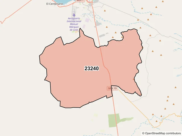 Mapa del código postal 23240, La Paz, Baja California Sur