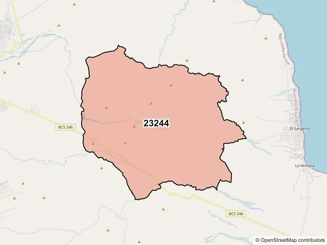 Mapa del código postal 23244, La Paz, Baja California Sur