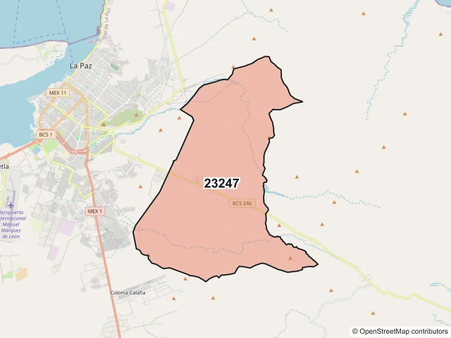 Mapa del código postal 23247, La Paz, Baja California Sur