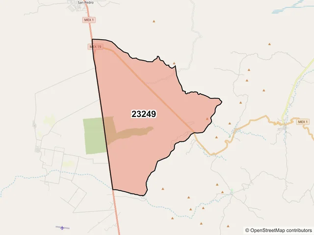 Mapa del código postal 23249, La Paz, Baja California Sur