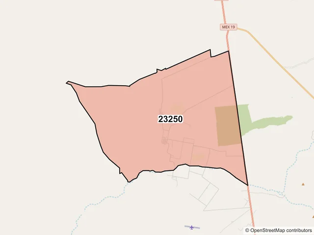 Mapa del código postal 23250, La Paz, Baja California Sur