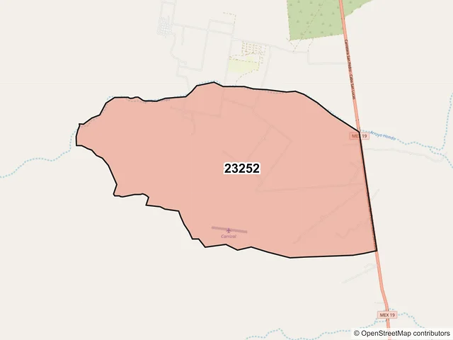Mapa del código postal 23252, La Paz, Baja California Sur