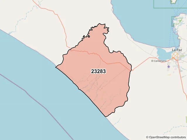 Mapa del código postal 23283, La Paz, Baja California Sur