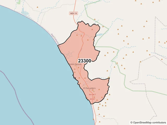 Mapa del código postal 23300, La Paz, Baja California Sur