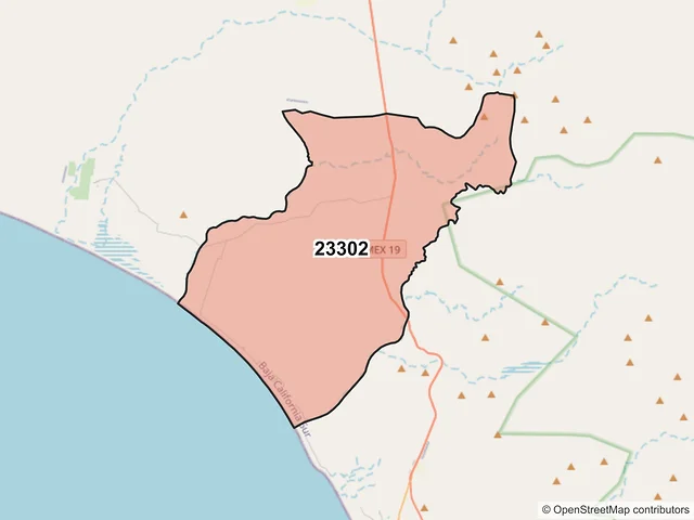Mapa del código postal 23302, La Paz, Baja California Sur