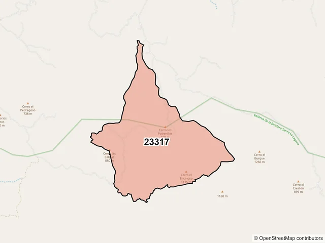 Mapa del código postal 23317, La Paz, Baja California Sur