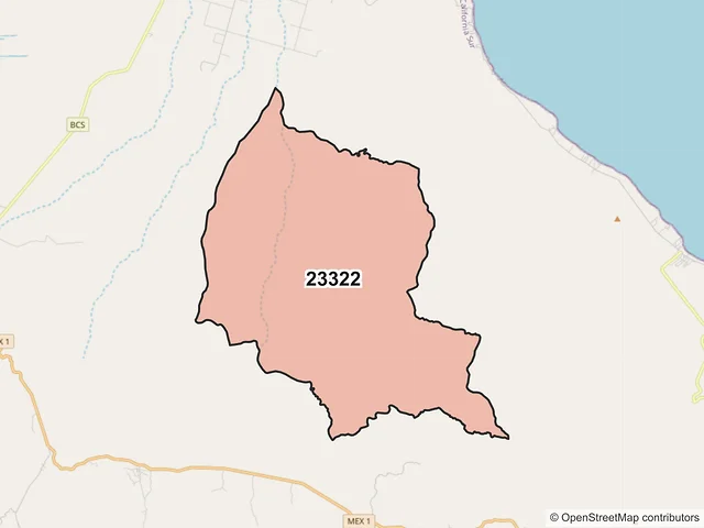 Mapa del código postal 23322, La Paz, Baja California Sur
