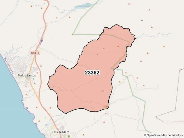 Mapa del código postal 23362, La Paz, Baja California Sur