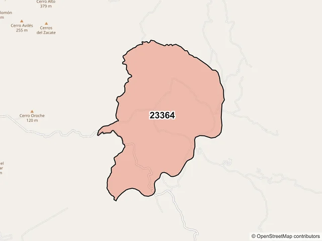 Mapa del código postal 23364, La Paz, Baja California Sur