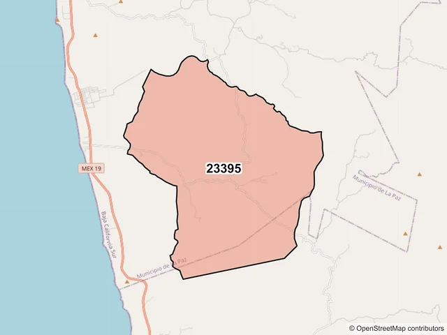 Mapa del código postal 23395, La Paz, Baja California Sur