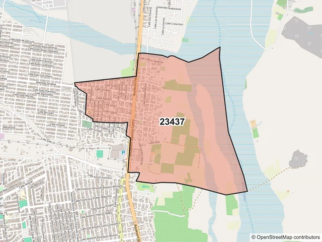 Mapa del código postal 23437, Los Cabos, Baja California Sur