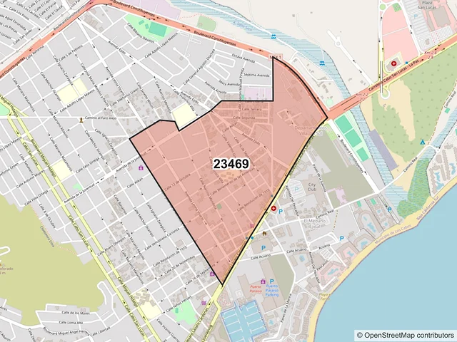 Mapa del código postal 23469, Los Cabos, Baja California Sur