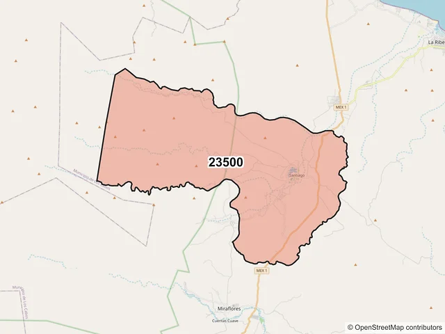 Mapa del código postal 23500, Los Cabos, Baja California Sur