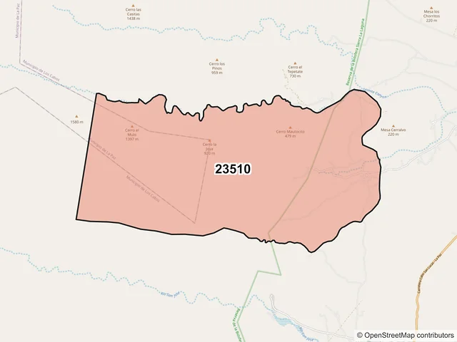Mapa del código postal 23510, Los Cabos, Baja California Sur