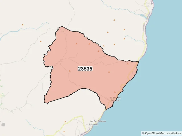Mapa del código postal 23535, Los Cabos, Baja California Sur