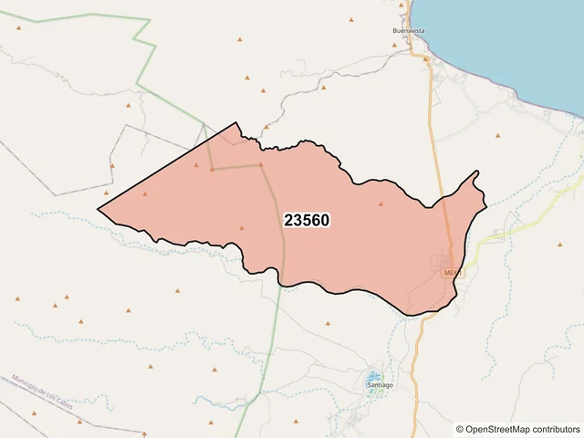 Mapa del código postal 23560, Los Cabos, Baja California Sur