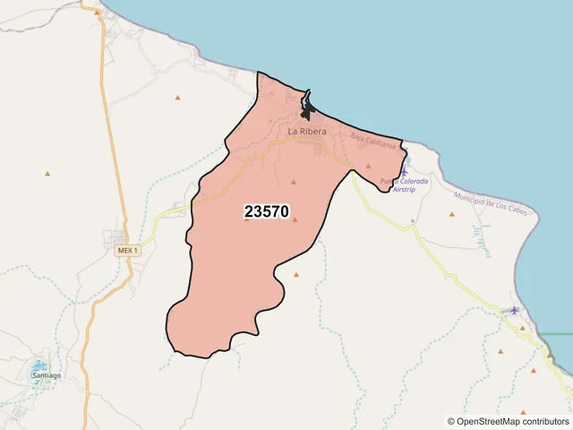 Mapa del código postal 23570, Los Cabos, Baja California Sur