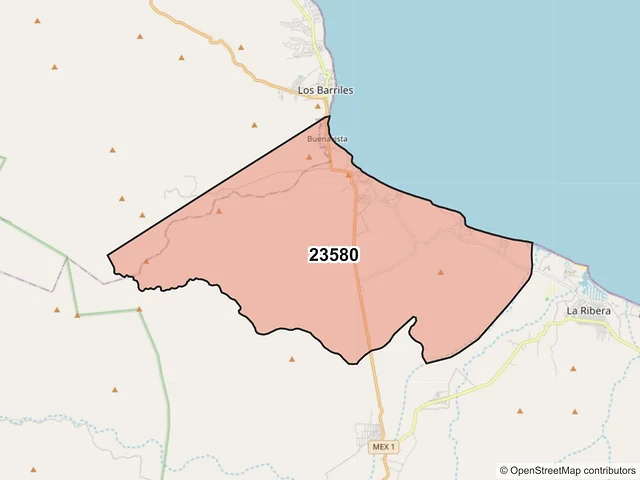 Mapa del código postal 23580, Los Cabos, Baja California Sur