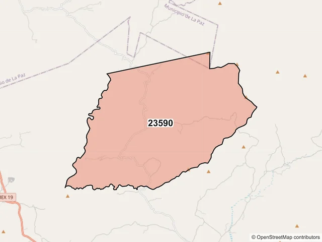 Mapa del código postal 23590, Los Cabos, Baja California Sur
