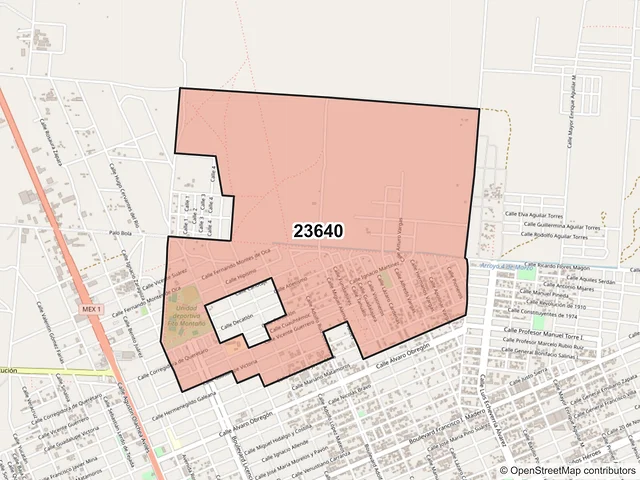 Mapa del código postal 23640, Comondú, Baja California Sur