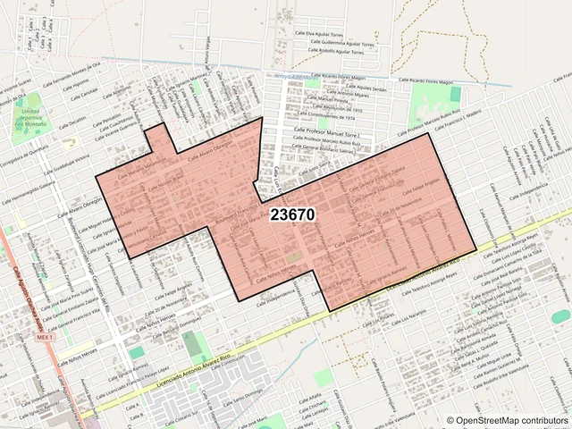Mapa del código postal 23670, Comondú, Baja California Sur
