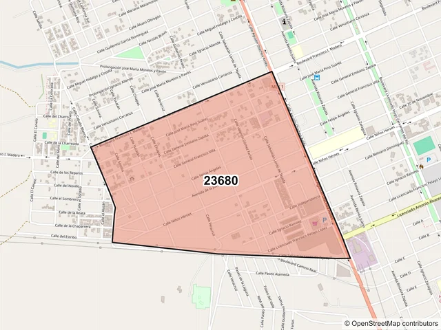 Mapa del código postal 23680, Comondú, Baja California Sur