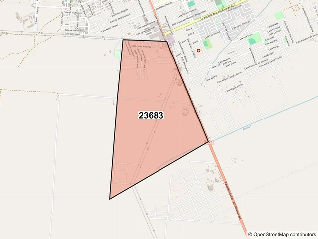 Mapa del código postal 23683, Comondú, Baja California Sur