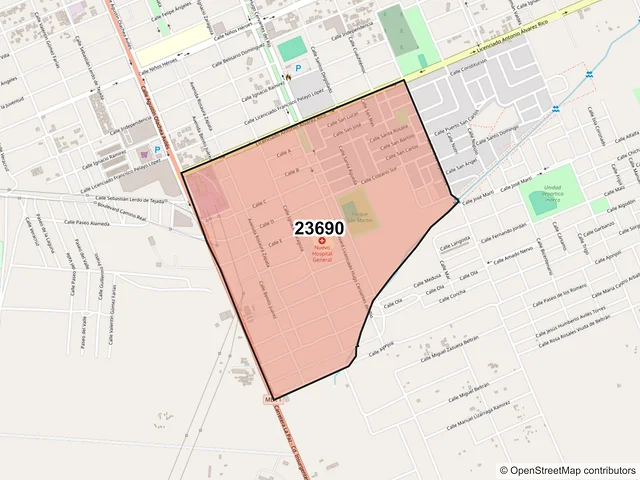 Mapa del código postal 23690, Comondú, Baja California Sur