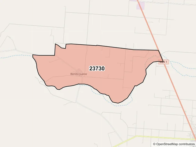Mapa del código postal 23730, Comondú, Baja California Sur