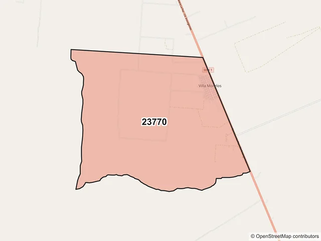 Mapa del código postal 23770, Comondú, Baja California Sur