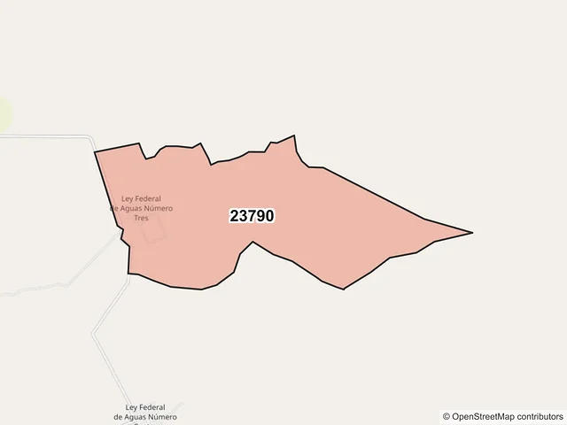 Mapa del código postal 23790, Comondú, Baja California Sur