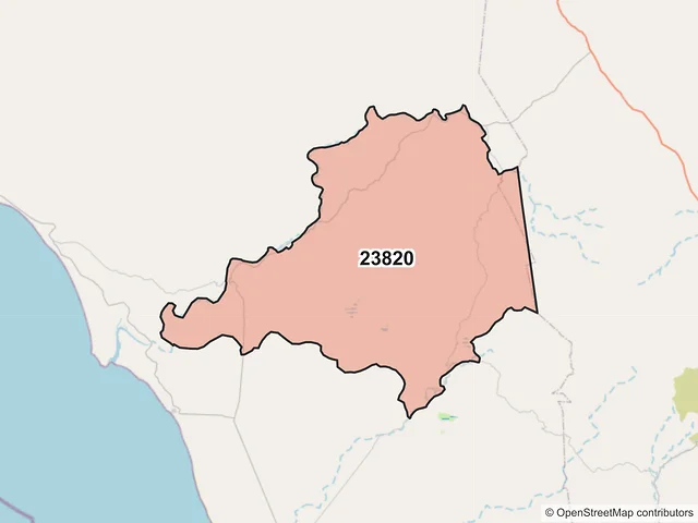 Mapa del código postal 23820, Comondú, Baja California Sur