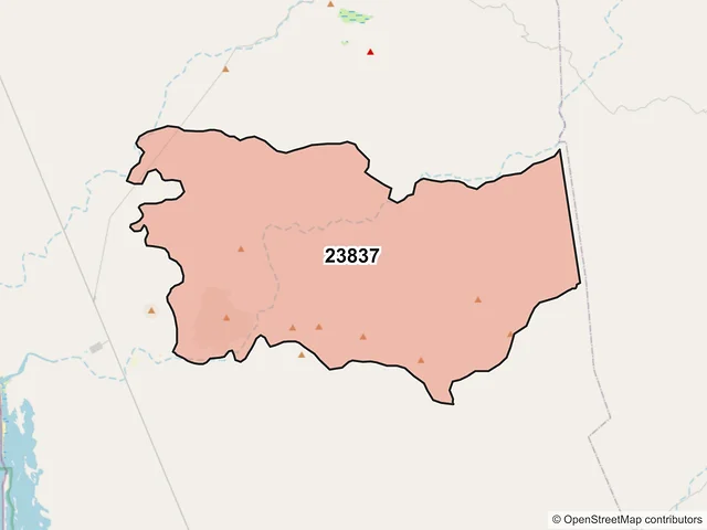 Mapa del código postal 23837, Comondú, Baja California Sur